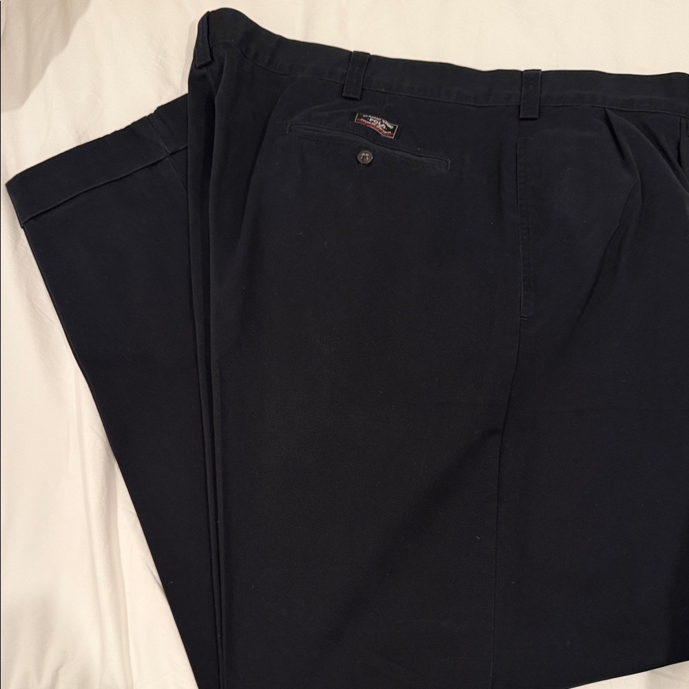 Polo Ralph Lauren Men’s black Chinos Pants Big & Tall 46 x 32 Pleated Cuffed